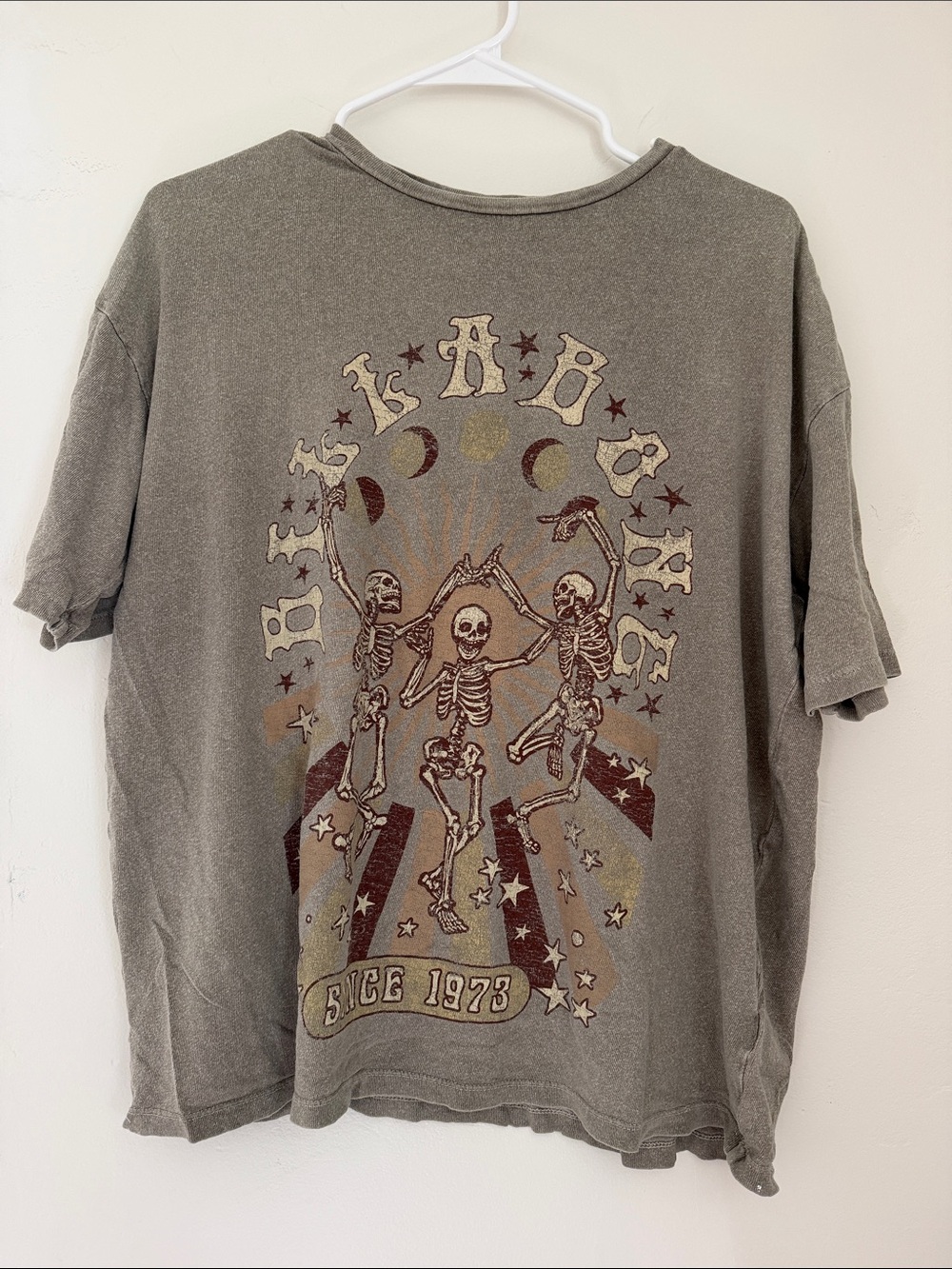 Women’s Billabong Vintage-Style Skeleton Oversized Graphic Tee